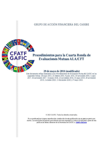 Procedimientos del GAFIC para la Cuarta Ronda de Evaluaciones Mutuas ALA/CFT (27 mayo 2021)