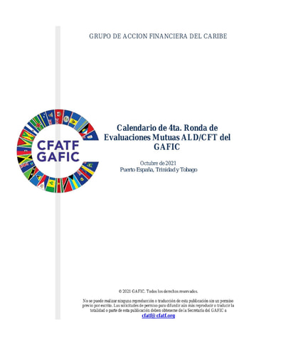 Calendario de 4ta. Ronda de Evaluaciones Mutuas ALD / CFT del GAFIC-publico